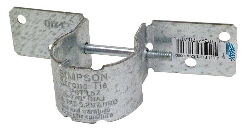 SIMPSON STRONG-TIE Simpson Strong-Tie PGT Series PGT1.5Z-R Pipe Grip Tie, 6-1/2 in W, 12 ga Thick Material, Steel, ZMAX
