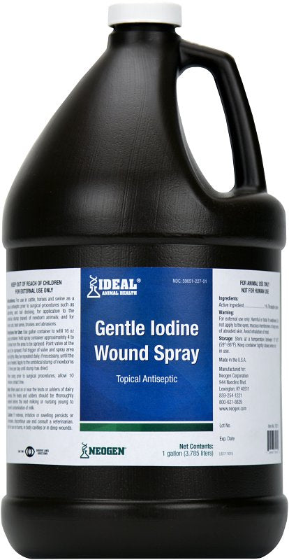 NEOGEN Neogen 79215 Gentle Iodine Wound, Liquid, Dark Brown, Pungent, Slightly Metallic, Sulfur, 1 gal
