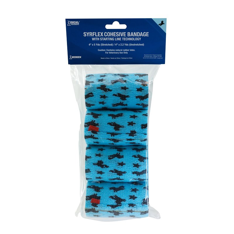 NEOGEN Ideal SyrFlex TA3400UNIP-4PK Unicorn Cohesive Bandage, 5 yd L, 4 in W, Rubber Latex Bandage, Blue HARDWARE & FARM SUPPLIES NEOGEN