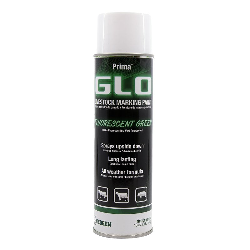 NEOGEN Ideal Prima Spray-On Glo 338693 Spray Paint, Fluorescent Green, 13 oz Can