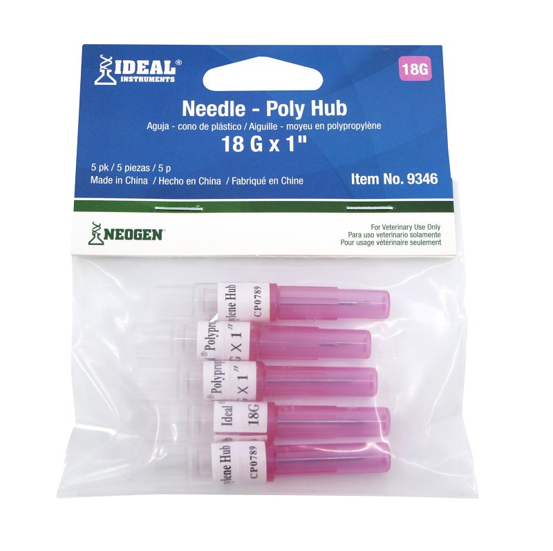 NEOGEN Neogen 9346 Hub Needle, 18 ga, 1 in L HARDWARE & FARM SUPPLIES NEOGEN