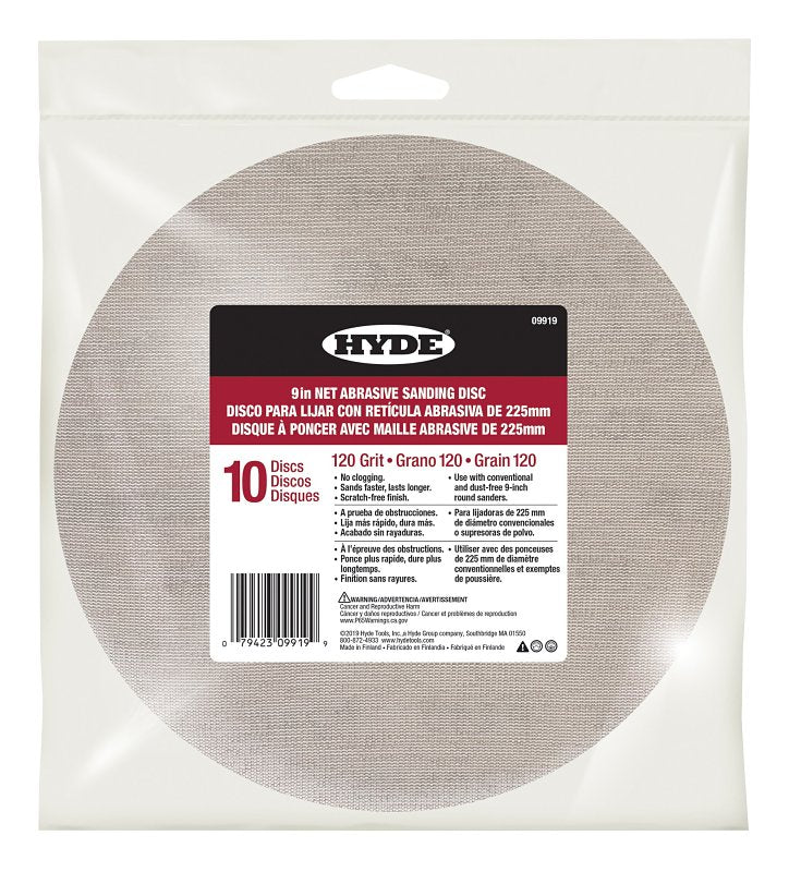 HYDE TOOLS Hyde 09919 Sanding Disc, 9 in Dia, 120 Grit