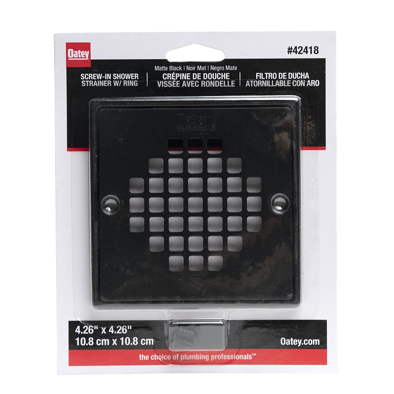 OATEY Oatey 130 Series 42418 Screw-In Strainer with Ring, Stainless Steel, Black, Matte, Specifications: Square Shape PLUMBING, HEATING & VENTILATION OATEY