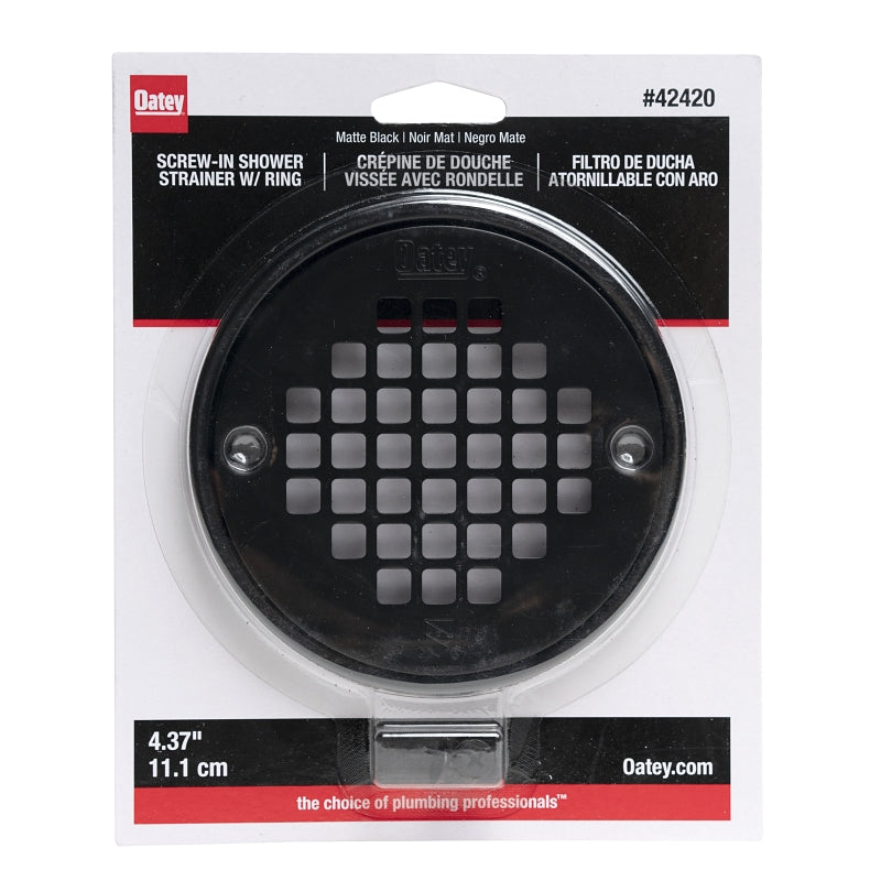 OATEY Oatey 130 Series 42420 Screw-In Strainer with Ring, Stainless Steel, Black, Matte, Specifications: Round Shape
