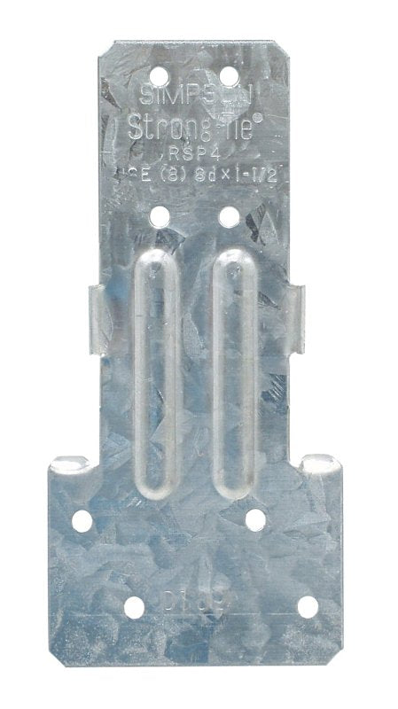 SIMPSON STRONG-TIE Simpson Strong-Tie RSP RSP4 Reversible Stud Plate Tie, 4-1/2 in L, 2-1/8 in W, Steel, Galvanized