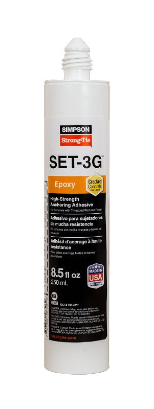 SIMPSON STRONG-TIE Simpson Strong-Tie SET-3G SET3G10 High-Strength Epoxy Adhesive, 8.5 oz Cartridge, Coaxial Cartridge