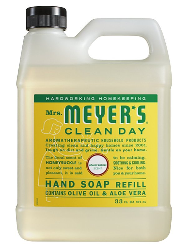 MRS. MEYERS Mrs. Meyer's Clean Day 70003 Hand Soap Refill, Liquid, Honeysuckle, 33 fl-oz Bottle