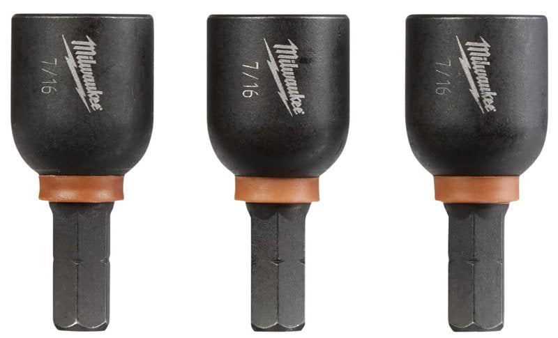 MILWAUKEE Milwaukee 49-66-4516 Nut Driver, 7/16 in Drive, 1-1/2 in OAL, Magnetic TOOLS MILWAUKEE