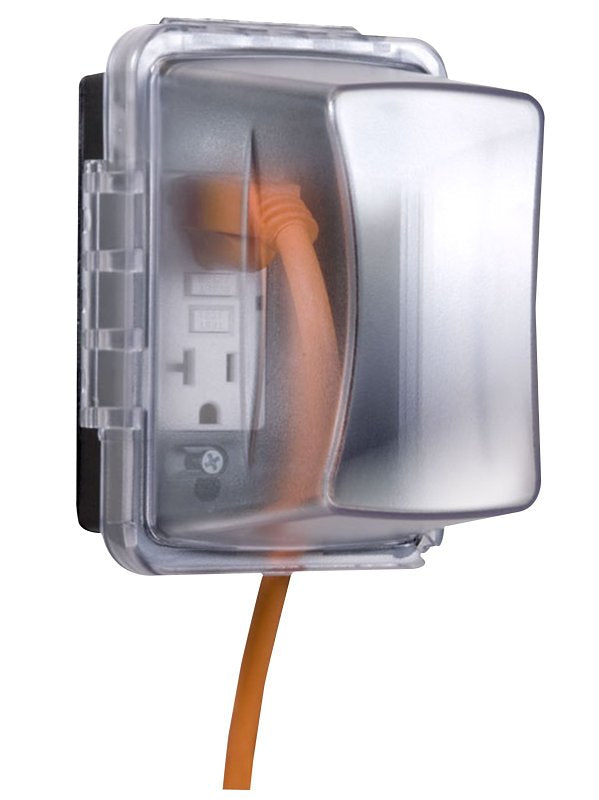 HUBBELL TayMac MM710C Electrical Box Cover, 4 in W, 1-Gang, Polycarbonate, Clear ELECTRICAL HUBBELL