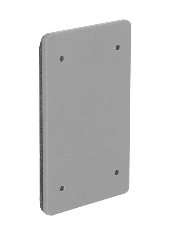 HUBBELL Hubbell PBC100GY Blank Receptacle Cover, 0.38 in L, 4.88 in W, Polycarbonate, Gray ELECTRICAL HUBBELL