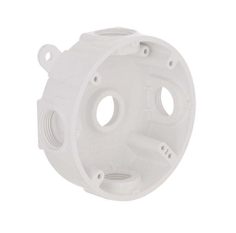 HUBBELL Bell Outdoor PRB57550WH Weatherproof Box, 4.27 in W, 1-1/2 in D, 5.38 in H, 5-Knockout, NEMA 3R, Polycarbonate, White ELECTRICAL HUBBELL