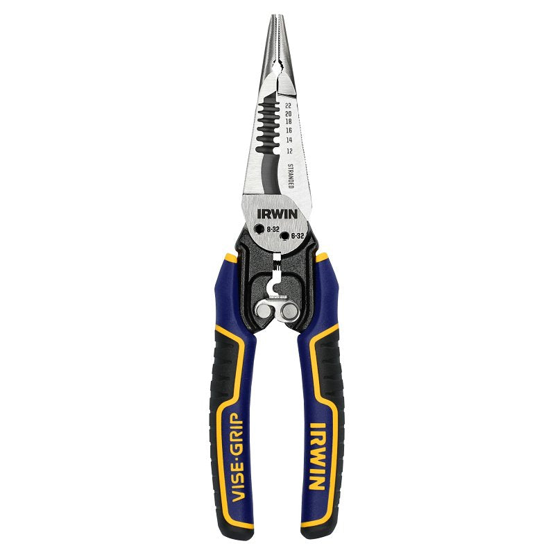 IRWIN Irwin IWHT84002 7-in-1 Wire Stripper, 8-1/2 in OAL, 10 to 20 AWG Solid, 12 to 22 AWG Stranded Cutting Capacity ELECTRICAL IRWIN