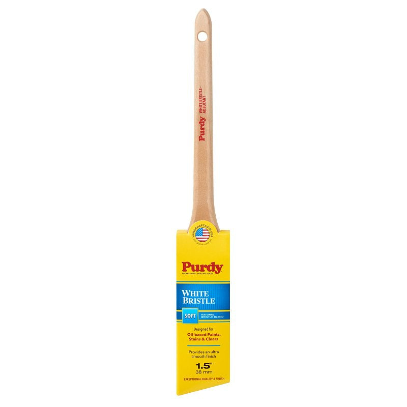 PURDY Purdy White Bristle Adjutant 144024415 Angular Trim Brush, 1-1/2 in W, 2-3/8 in L Bristle, China Hair Bristle PAINT PURDY