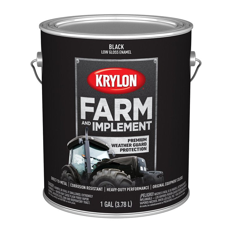 KRYLON Krylon K01965008 Farm and Implement Paint, 1 gal, Black, Liquid