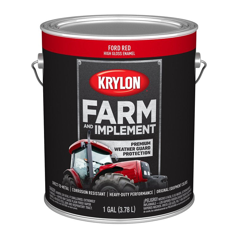 KRYLON Krylon K01972008 Farm and Implement Paint, 1 gal, Red, Liquid