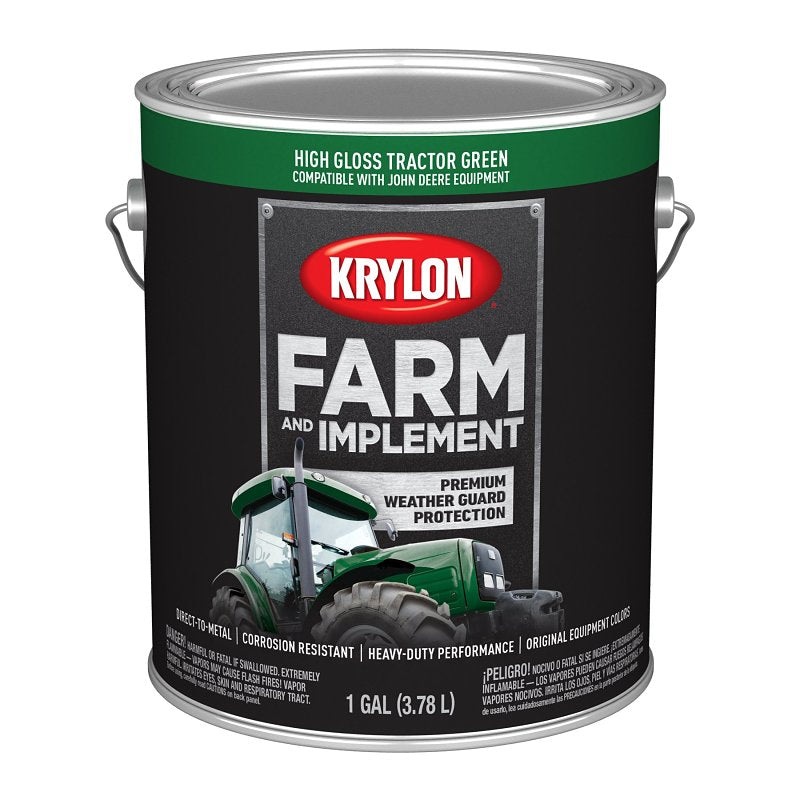 KRYLON Krylon K01966008 Farm and Implement Paint, 1 gal, Green, Liquid
