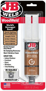 J-B WELD J-B Weld WOODWELD 50151 Epoxy Adhesive, Tan, Solid, 0.85 mL, Syringe