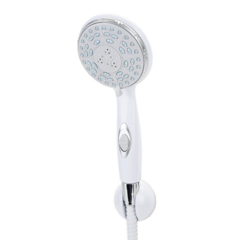 CAMCO Camco USA 43714 Shower Head Kit with On/Off, Round, 2.5, 1.7 gpm, 1/2 in Connection, 5-Spray Function, 4 in Dia, 9 in L
