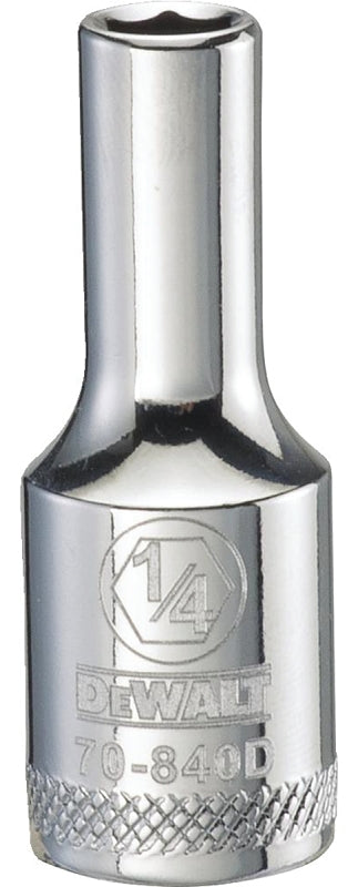 DEWALT DEWALT DWMT70840OSP Drive Hand Socket, 1/4 in Socket, 3/8 in Drive, 6-Point, Steel, Polished Chrome Vanadium TOOLS DEWALT