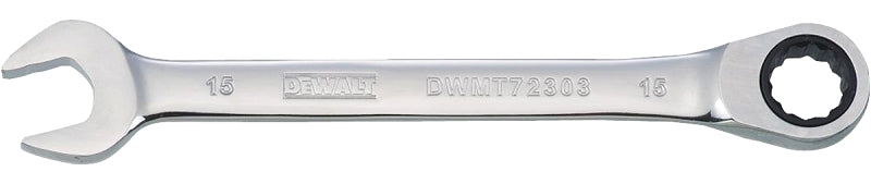 DEWALT DEWALT DWMT72303OSP Combination Wrench, Metric, 15 mm Head, 7-9/16 in L, 12-Point, Steel, Chrome-Plated TOOLS DEWALT