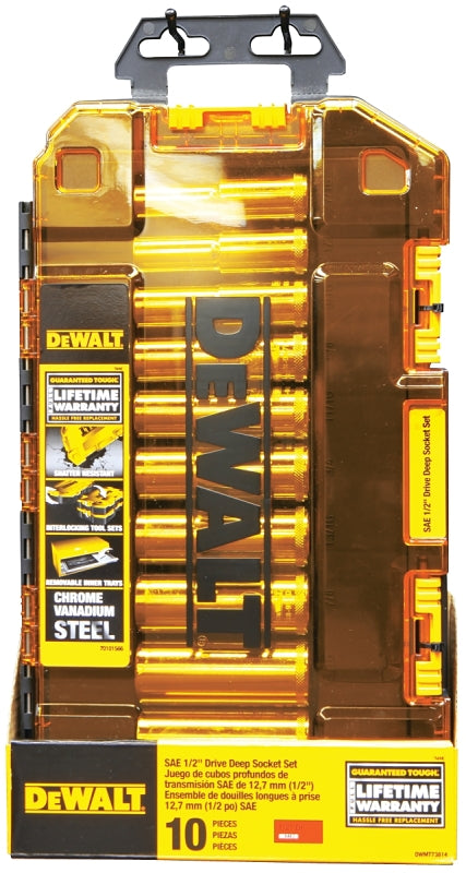 DEWALT DEWALT DWMT73814 Series Socket Set, Chrome Vanadium Steel, Chrome TOOLS DEWALT