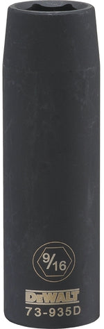 DEWALT DEWALT DWMT73935OSP Impact Socket, 9/16 in Socket, 1/2 in Drive, 6-Point, CR-440 Steel, Black Oxide TOOLS DEWALT