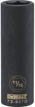 DEWALT DEWALT DWMT73937OSP Impact Socket, 11/16 in Socket, 23/32 in D Socket, 1/2 in Drive, 6-Point, CR-440 Steel, Black Oxide TOOLS DEWALT