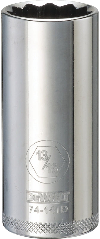 DEWALT DEWALT DWMT74141OSP Drive Hand Socket, 13/16 in Socket, 3/8 in Drive, 12-Point, Steel, Polished Chrome Vanadium
