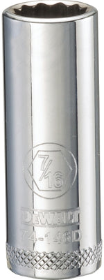 DEWALT DEWALT DWMT74146OSP Drive Hand Socket, 7/16 in Socket, 3/8 in Drive, 12-Point, Steel, Polished Chrome Vanadium TOOLS DEWALT