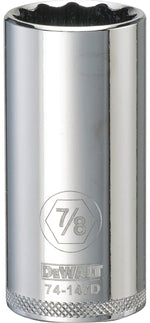 DEWALT DEWALT DWMT74147OSP Drive Hand Socket, 7/8 in Socket, 3/8 in Drive, 12-Point, Steel, Polished Chrome Vanadium TOOLS DEWALT
