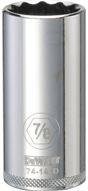 DEWALT DEWALT DWMT74147OSP Drive Hand Socket, 7/8 in Socket, 3/8 in Drive, 12-Point, Steel, Polished Chrome Vanadium TOOLS DEWALT