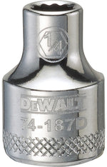DEWALT DEWALT DWMT74187OSP Drive Hand Socket, 1/4 in Socket, 3/8 in Drive, 12-Point, Steel, Polished Chrome Vanadium