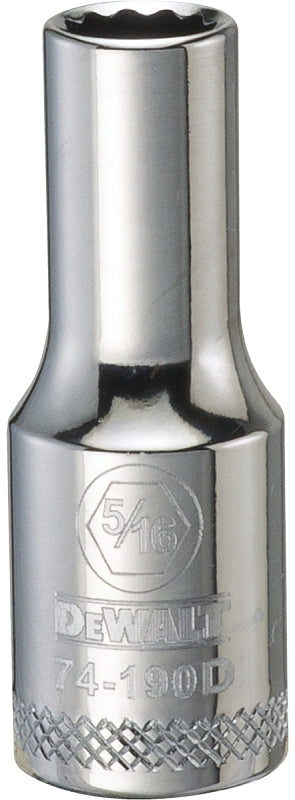 DEWALT DEWALT DWMT74190OSP Drive Hand Socket, 5/16 in Socket, 3/8 in Drive, 12-Point, Steel, Polished Chrome Vanadium