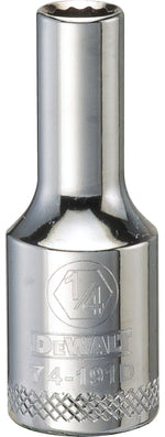 DEWALT DEWALT DWMT74191OSP Drive Hand Socket, 1/4 in Socket, 3/8 in Drive, 12-Point, Steel, Polished Chrome Vanadium TOOLS DEWALT