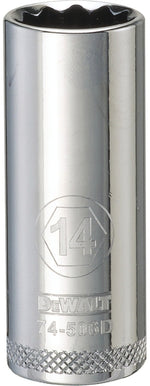 DEWALT DEWALT DWMT74506OSP Drive Hand Socket, 14 mm Socket, 3/8 in Drive, 12-Point, Steel, Polished Chrome Vanadium TOOLS DEWALT