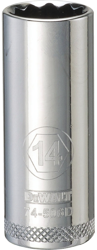 DEWALT DEWALT DWMT74506OSP Drive Hand Socket, 14 mm Socket, 3/8 in Drive, 12-Point, Steel, Polished Chrome Vanadium TOOLS DEWALT
