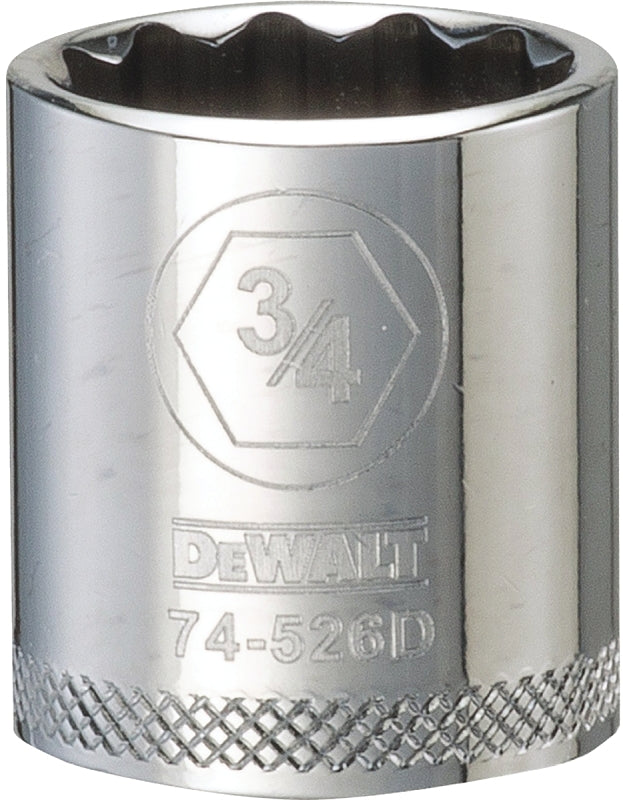 DEWALT DEWALT DWMT74526OSP Drive Hand Socket, 3/4 in Socket, 3/8 in Drive, 12-Point, Steel, Polished Chrome Vanadium TOOLS DEWALT