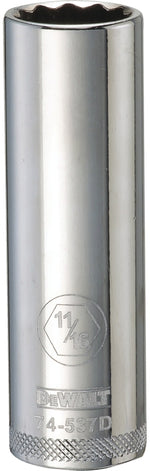 DEWALT DEWALT DWMT74537OSP Drive Socket, 11/16 in Socket, Deep Socket, 3-1/8 in OAL, 1/2 in Drive, 12-Point, Vanadium Steel TOOLS DEWALT