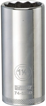 DEWALT DEWALT DWMT74538OSP Drive Socket, 1-1/16 in Socket, Deep Socket, 3-1/8 in OAL, 1/2 in Drive, 12-Point, Vanadium Steel TOOLS DEWALT