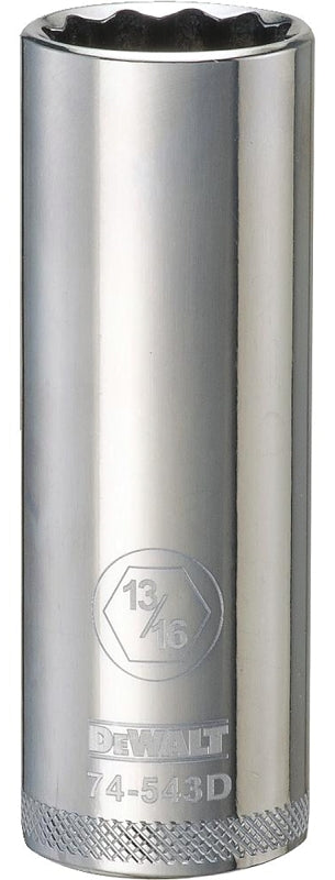 DEWALT DEWALT DWMT74543OSP Drive Socket, 13/16 in Socket, Deep Socket, 3-1/8 in OAL, 1/2 in Drive, 12-Point, Vanadium Steel TOOLS DEWALT