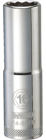 DEWALT DEWALT DWMT74547OSP Drive Socket, 16 mm Socket, Deep Socket, 3-1/8 in OAL, 1/2 in Drive, 12-Point, Vanadium Steel TOOLS DEWALT