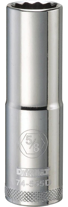 DEWALT DEWALT DWMT74555OSP Drive Hand Socket, 5/8 in Socket, 1/2 in Drive, 12-Point, Steel, Polished Chrome Vanadium TOOLS DEWALT