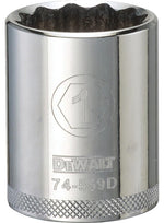 DEWALT DEWALT DWMT74559OSP Drive Socket, 1 in Socket, 1-5/8 in OAL, 1/2 in Drive, 12-Point, Vanadium Steel, Polished Chrome TOOLS DEWALT