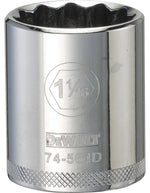 DEWALT DEWALT DWMT74564OSP Drive Hand Socket, 1-1/16 in Socket, 1/2 in Drive, 12-Point, Steel, Polished Chrome Vanadium TOOLS DEWALT