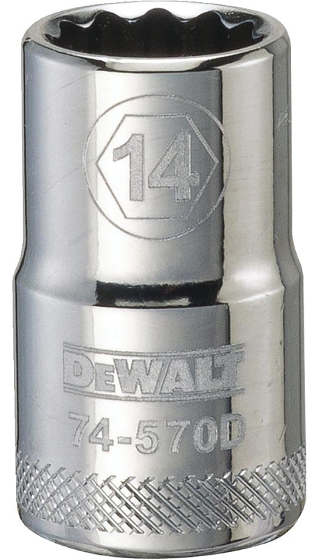 DEWALT DEWALT DWMT74570OSP Drive Socket, 14 mm Socket, 1-1/2 in OAL, 1/2 in Drive, 12-Point, Vanadium Steel, Polished Chrome TOOLS DEWALT