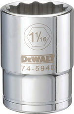 DEWALT DEWALT DWMT74594OSP Drive Hand Socket, 1-1/16 in Socket, 3/4 in Drive, 12-Point, Steel, Polished Chrome Vanadium TOOLS DEWALT
