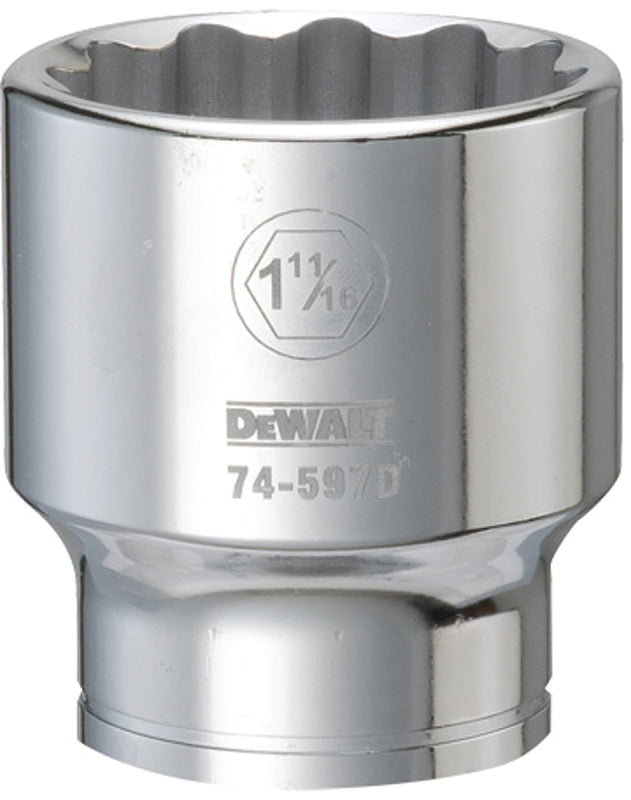 DEWALT DEWALT DWMT74597OSP Drive Hand Socket, 1-11/16 in Socket, 3/4 in Drive, 12-Point, Steel, Polished Chrome Vanadium TOOLS DEWALT