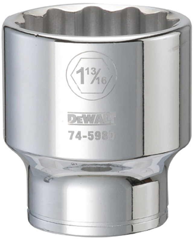 DEWALT DEWALT DWMT74598OSP Drive Hand Socket, 1-13/16 in Socket, 3/4 in Drive, 12-Point, Steel, Polished Chrome Vanadium TOOLS DEWALT