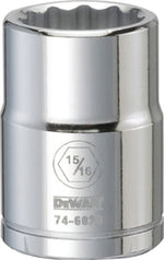 DEWALT DEWALT DWMT74602OSP Drive Hand Socket, 15/16 in Socket, 3/4 in Drive, 12-Point, Steel, Polished Chrome Vanadium TOOLS DEWALT