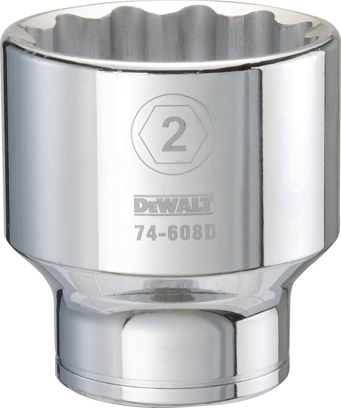 DEWALT DEWALT DWMT74608OSP Drive Socket, 2 in Socket, 3/4 in Drive, 12-Point, Vanadium Steel, Polished Chrome TOOLS DEWALT